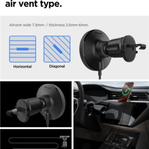 Spigen OneTap Pro 4 MagSafe automobilinis telefono laikiklis su įkrovikliu, juodos spalvos - Belaidis / AirVent Hook - Image 12