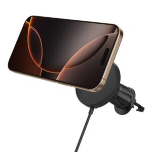 Spigen OneTap Pro 4 MagSafe automobilinis telefono laikiklis su įkrovikliu, juodos spalvos - Belaidis / AirVent Hook - Image 19