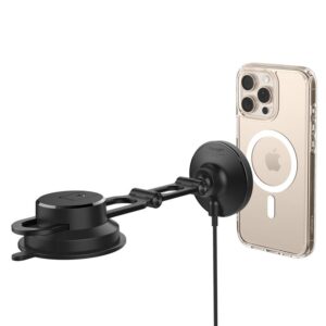 Spigen OneTap Pro 4 MagSafe Car Mount Charger, juodos spalvos - belaidis / Dashboard / Windshield - Image 11