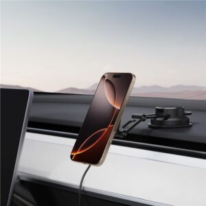 Spigen OneTap Pro 4 MagSafe Car Mount Charger, juodos spalvos - belaidis / Dashboard / Windshield - Image 4