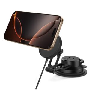 Spigen OneTap Pro 4 MagSafe Car Mount Charger, juodos spalvos - belaidis / Dashboard / Windshield - Image 10