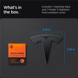 Spigen Tesla Front Emblem Logo Full Cover, juodos spalvos - Tesla Model 3 2024 - Image 4