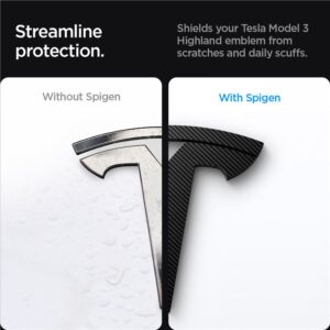 Spigen Tesla Front Emblem Logo Full Cover, carbon - Tesla Model 3 2024 - Image 2