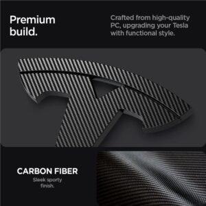 Spigen Tesla Front Emblem Logo Full Cover, carbon - Tesla Model 3 2024 - Image 3