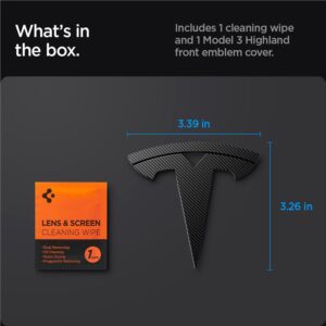 Spigen Tesla Front Emblem Logo Full Cover, carbon - Tesla Model 3 2024 - Image 5