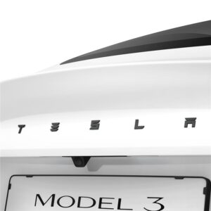 Spigen Tesla Rear Emblem Logo Full Cover, juodos spalvos - Tesla Model 3 2024