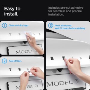 Spigen Tesla Rear Emblem Logo Full Cover, carbon - Tesla Model 3 2024 - Image 3