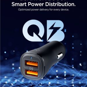 Juodas 30W 2xUSB-A automobilinis įkroviklis "Spigen Essential EV302" - Image 12