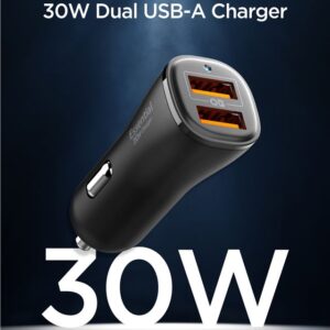 Juodas 30W 2xUSB-A automobilinis įkroviklis "Spigen Essential EV302" - Image 13