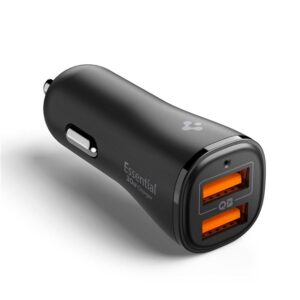 Juodas 30W 2xUSB-A automobilinis įkroviklis "Spigen Essential EV302" - Image 10