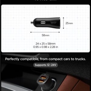 Juodas 30W 2xUSB-A automobilinis įkroviklis "Spigen Essential EV302" - Image 14
