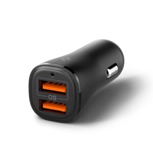 Juodas 30W 2xUSB-A automobilinis įkroviklis "Spigen Essential EV302" - Image 17