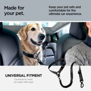 Spigen PS100 Universal Car Seat Belt Holder for pets juodos spalvos - Image 26