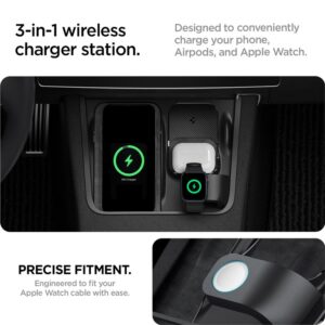 Spigen Tesla 3 in 1 Wireless Charging Hub Mount, juodos spalvos - Tesla Model Y/3 - Image 6