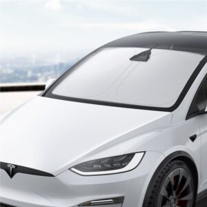 Spigen Tesla Car Front Windshield Sunshade, juodos spalvos - Tesla Model X - Image 7
