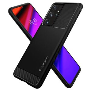 Spigen Rugged Armor, juodos spalvos - Samsung Galaxy S21 Ultra - Image 3