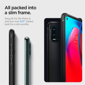 Spigen Rugged Armor, juodos spalvos - Motorola Moto G Stylus 5G - Image 9