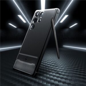 Spigen Rugged Armor - dėklas skirtas Samsung Galaxy S23 Ultra Matte Black - Image 12