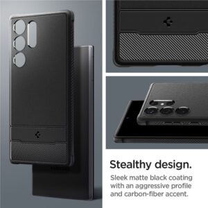 Spigen Rugged Armor - dėklas skirtas Samsung Galaxy S23 Ultra Matte Black - Image 13