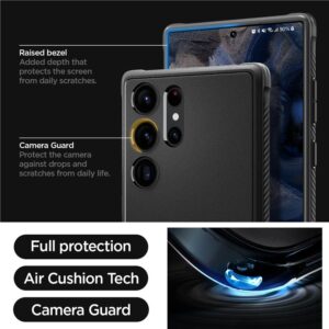 Spigen Rugged Armor - dėklas skirtas Samsung Galaxy S23 Ultra Matte Black - Image 14