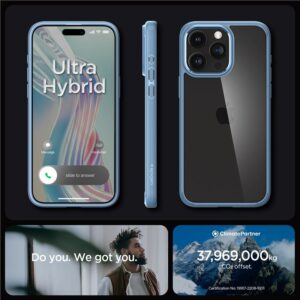 Spigen Crystal Hybrid, sierra dėklas telefonui mėlynos spalvos - Apple iPhone 15 Pro Max - Image 13