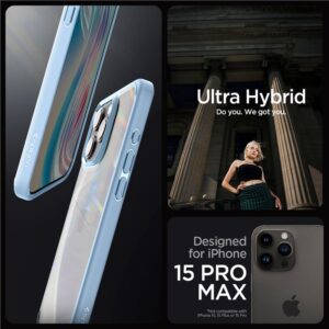 Spigen Crystal Hybrid, sierra dėklas telefonui mėlynos spalvos - Apple iPhone 15 Pro Max - Image 14