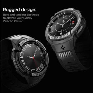 Spigen Rugged Armor Pro, juodos spalvos - Samsung Galaxy Watch6 Classic 47mm - Image 6