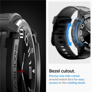 Spigen Rugged Armor Pro, juodos spalvos - Samsung Galaxy Watch6 Classic 47mm - Image 8