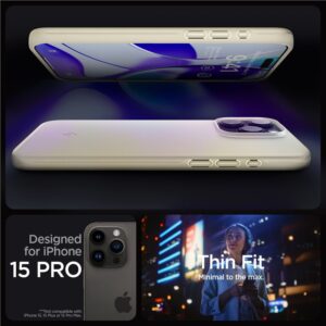 Spigen Thin Fit - dėklas skirtas Apple iPhone 15 Pro Beige - Image 8