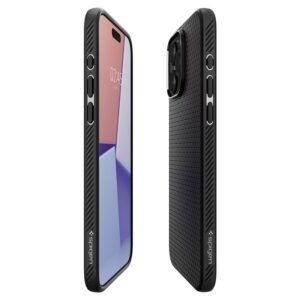 Spigen dėklas LIQUID AIR skirtas Apple iPhone 15 Pro matte juodos spalvos - Image 13