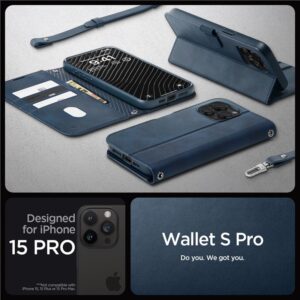 Spigen Wallet S Pro dėklas skirtas Apple iPhone 15 Pro - mėlynos spalvos - Image 18