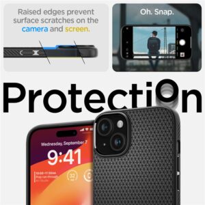 Spigen dėklas LIQUID AIR skirtas Apple iPhone 15 matte juodos spalvos - Image 13