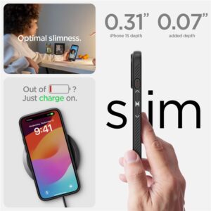 Spigen dėklas LIQUID AIR skirtas Apple iPhone 15 matte juodos spalvos - Image 14