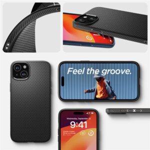 Spigen dėklas LIQUID AIR skirtas Apple iPhone 15 matte juodos spalvos - Image 15