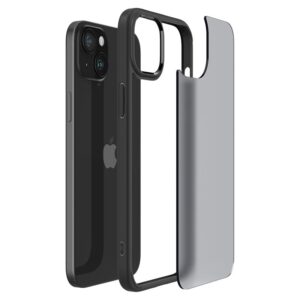 Apple iPhone 15 Spigen Ultra Hybrid Crystal Frost dėklas telefonui juodos spalvos - Image 17