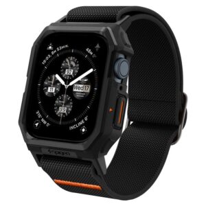 Dėklas Apple Watch 4 / 5 / 6 / 7 / 8 / 9 / SE ( 44 / 45 mm) Spigen Lite Fit ”Pro” juodos spalvos - Image 10
