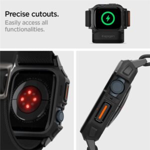 Dėklas Apple Watch 4 / 5 / 6 / 7 / 8 / 9 / SE ( 44 / 45 mm) Spigen Lite Fit ”Pro” juodos spalvos - Image 14