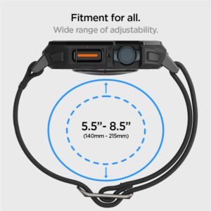 Dėklas Apple Watch 4 / 5 / 6 / 7 / 8 / 9 / SE ( 44 / 45 mm) Spigen Lite Fit ”Pro” juodos spalvos - Image 15