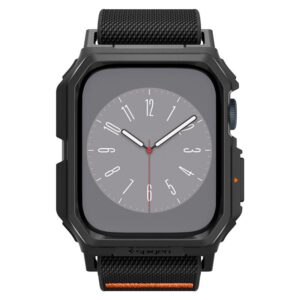 Dėklas Apple Watch 4 / 5 / 6 / 7 / 8 / 9 / SE ( 44 / 45 mm) Spigen Lite Fit ”Pro” juodos spalvos - Image 18
