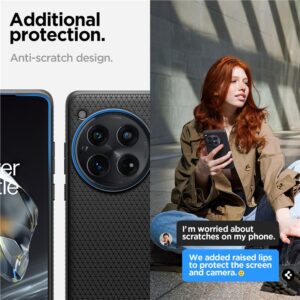 OnePlus 12 Spigen Liquid Air Matte dėklas telefonui juodos spalvos - Image 18
