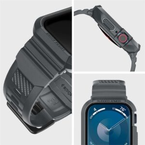 Spigen Rugged Armor Pro - Strap with case for Apple Watch 4/5/6/7/8/9/SE 44/45 mm (Dark Grey) - Image 17