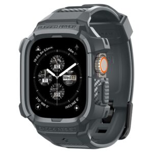 Spigen Rugged Armor Pro - Strap with case for Apple Watch Ultra 49 mm (Dark Grey) - Image 7