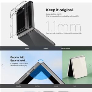Samsung Galaxy Z Flip6 Spigen Airskin Crystal Clear dėklas telefonui skaidrus - Image 14