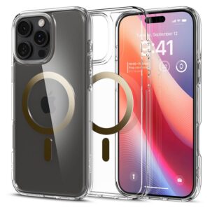 Apple iPhone 16 Pro MAX Spigen Ultra Hybrid Mag MagSafe dėklas telefonui aukso spalvos - Image 6