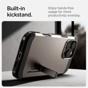 Spigen Tough Armor MagSafe su stoveliu Apple iPhone 16 Pro Max - dėklas telefonui juodos spalvos - Image 8