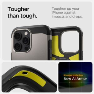 Spigen Tough Armor MagSafe su stoveliu Apple iPhone 16 Pro Max - dėklas telefonui juodos spalvos - Image 9