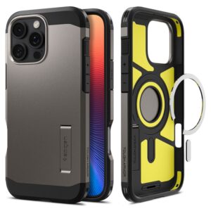Spigen Tough Armor MagSafe su stoveliu Apple iPhone 16 Pro Max - dėklas telefonui juodos spalvos - Image 7