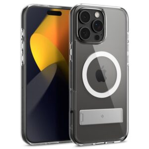 Spigen Caseology Capella MagSafe Kickstand, clear baltos spalvos sidabro spalvos - Apple iPhone 16 Pro Max