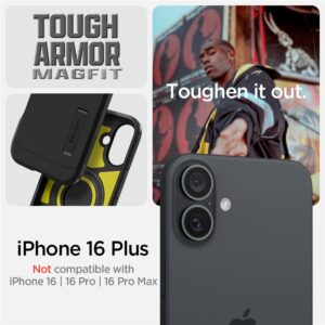 Spigen Tough Armor MagSafe su stoveliu Apple iPhone 16 Plus - dėklas telefonui juodos spalvos - Image 12