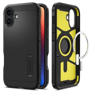 Spigen Tough Armor MagSafe su stoveliu Apple iPhone 16 Plus - dėklas telefonui juodos spalvos - Image 10